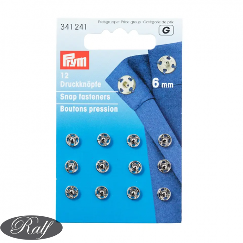 Capse de cusut, 6 mm, argintii - Prym 341241